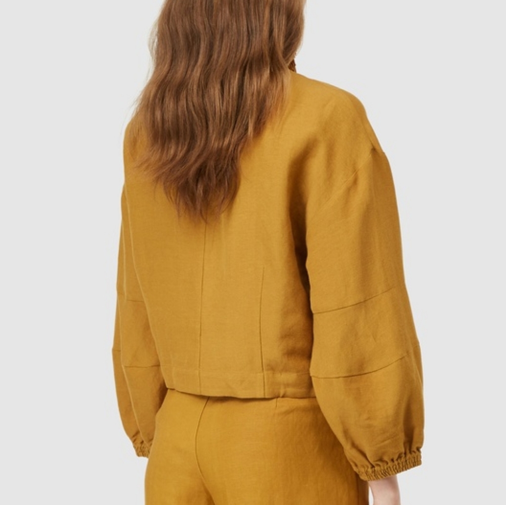 GORMAN Golden Mustard Linen Cropped Jacket - Picture 3 of 16